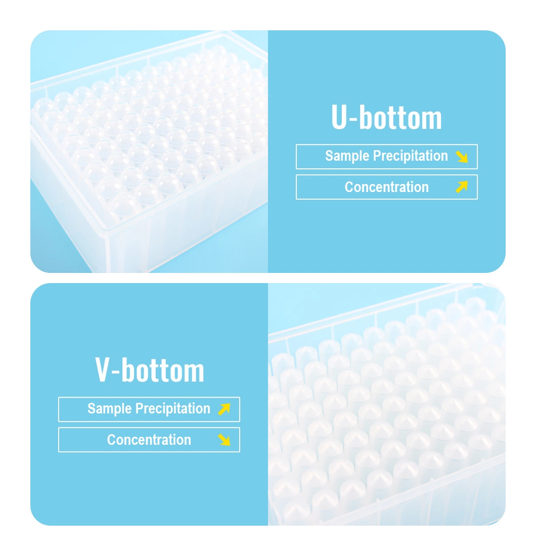 Medical Use Qpcr 1.6ml Labeled Good Sealing Sterile 96-Well Deep Well Plate