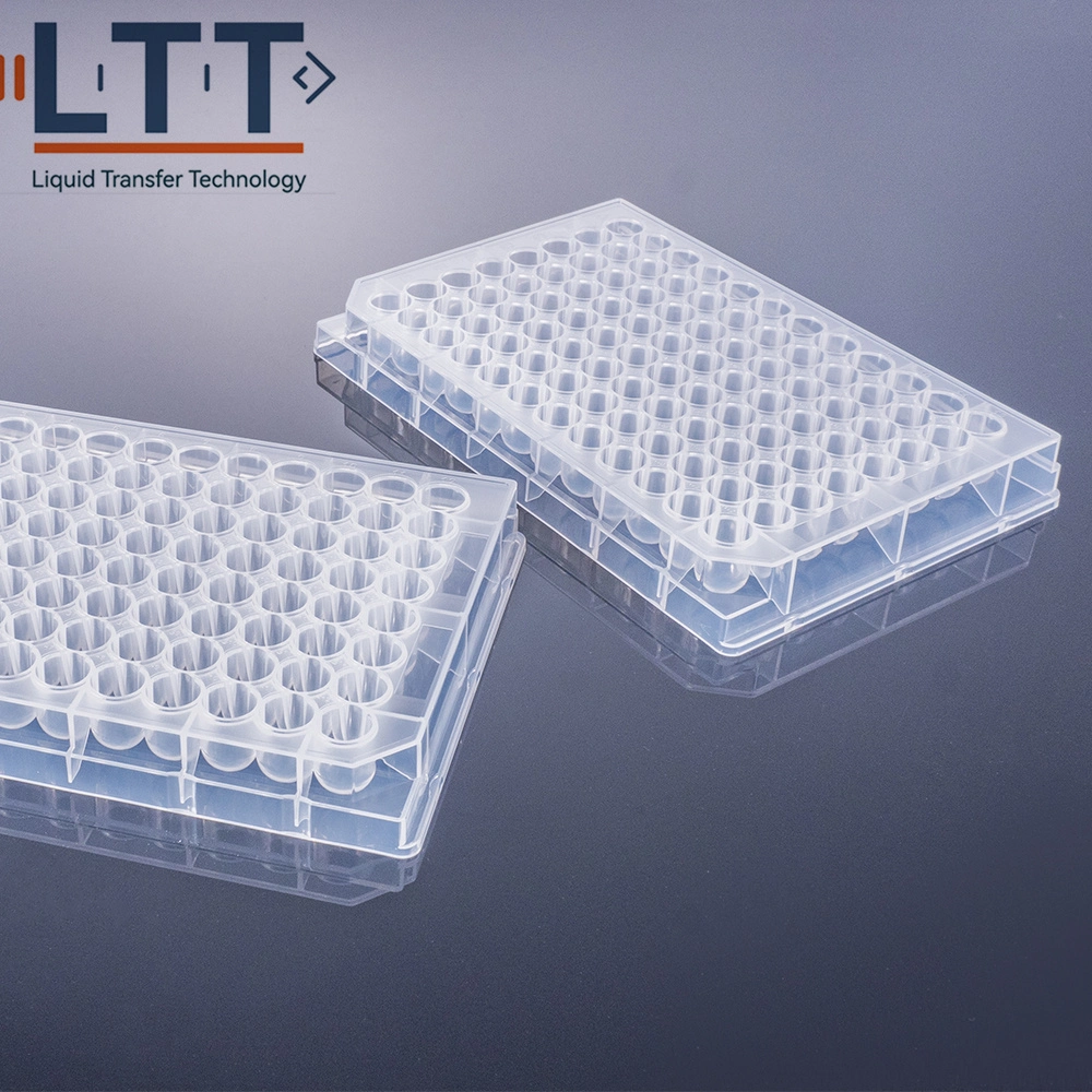 Hot Sale Sterile Special Cover for Enzyme Free 96-Well PCR Plate for Laboratory Disposable Lab Plastic Sterile Clear Bottom White Microplate 96 Well Edge Cell