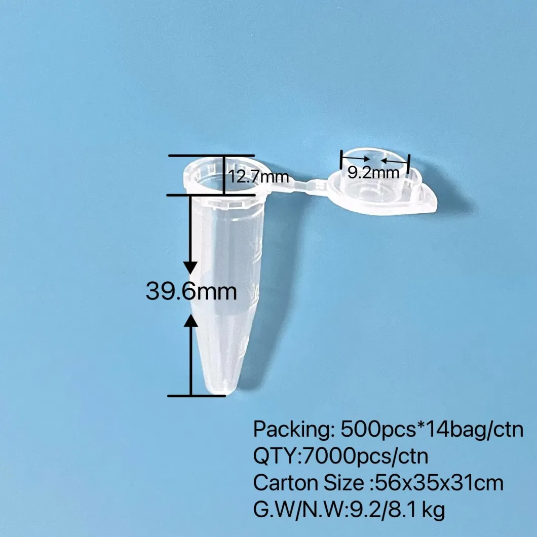 Aicor Medical Plastic PP Material Laboratory Use Graduated 1.5ml Centrifuge Tube with Lid