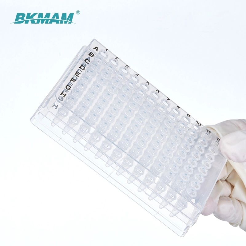 Bkmam Brand 8 Strip PCR Tubes 0.1ml 0.2ml Single PCR Tube with Flat Cap for High School Lab Use