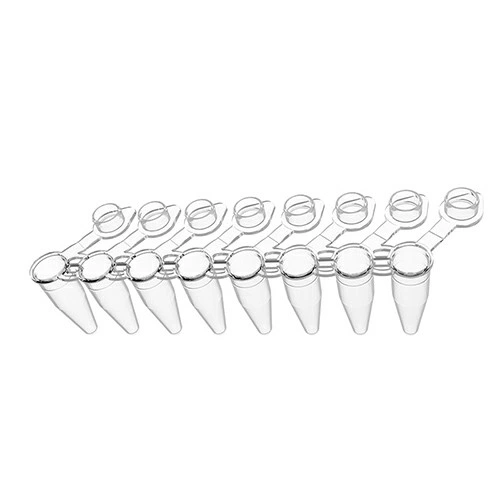 Bkmam Marca 8 Strip PCR Tubos 0,1ml 0,2ml Tubo PCR único com tampa plana para uso em laboratório do ensino médio